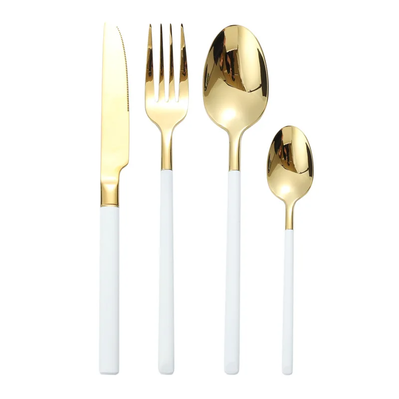 Black Steel Cutlery Set Tableware Gold Forks Knives Spoon Service Restaurant Stainless Steel Kitchen Cutlery Travel Dropshipping