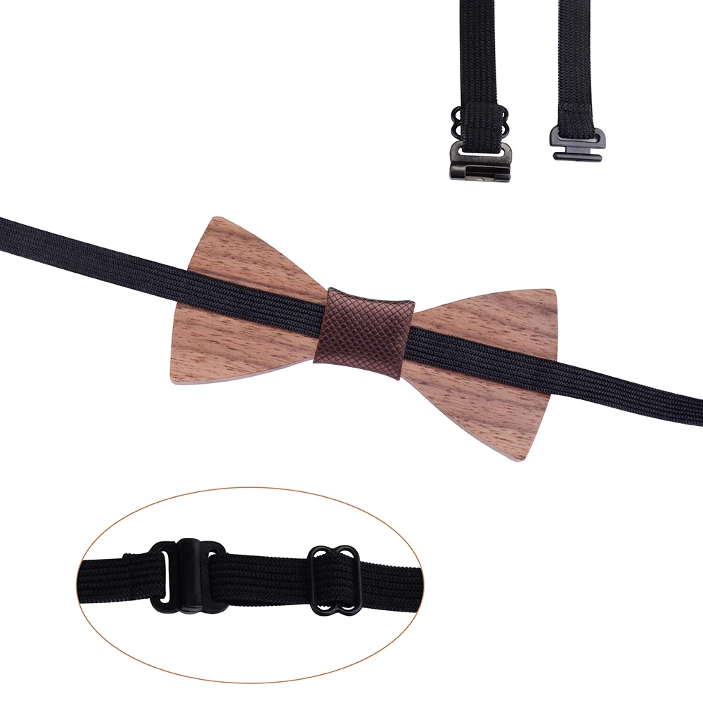 Регулируемые 100% деревянные галстуки бабочки мужские резные животные цельные