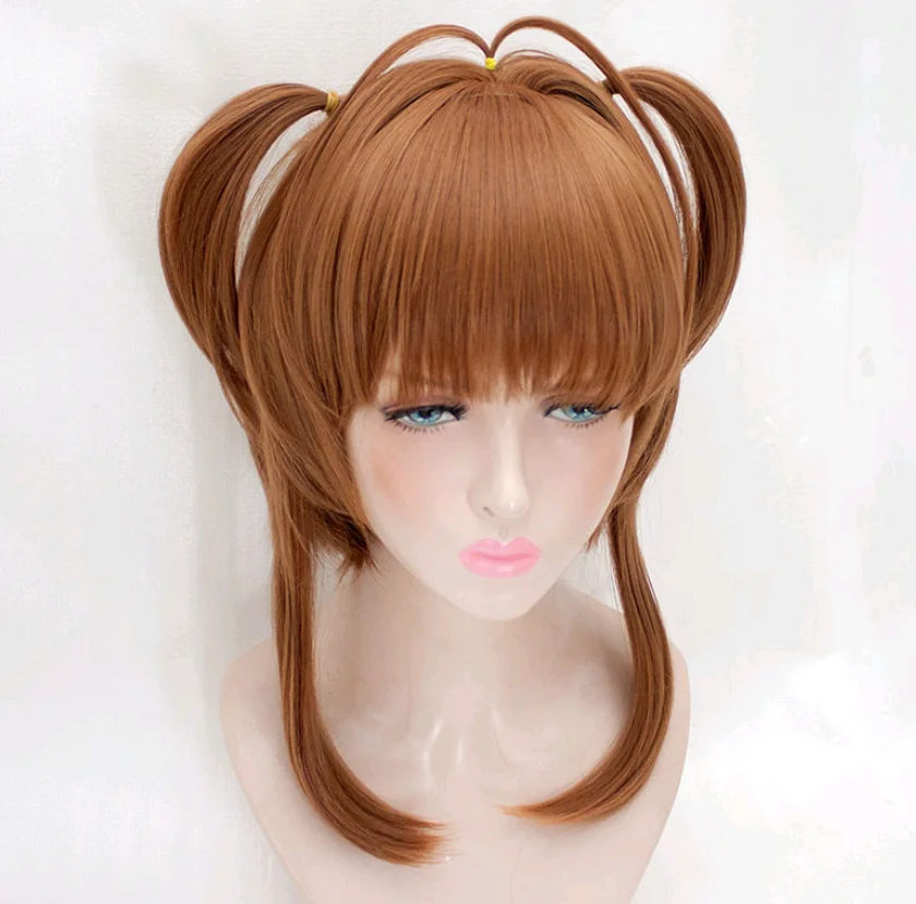KINOMOTO Сакура желтый парик для косплея Короткие Косплей парики карты Captors SAKURA Аниме Костюмы на Хэллоуин волосы для женщин высокое качество