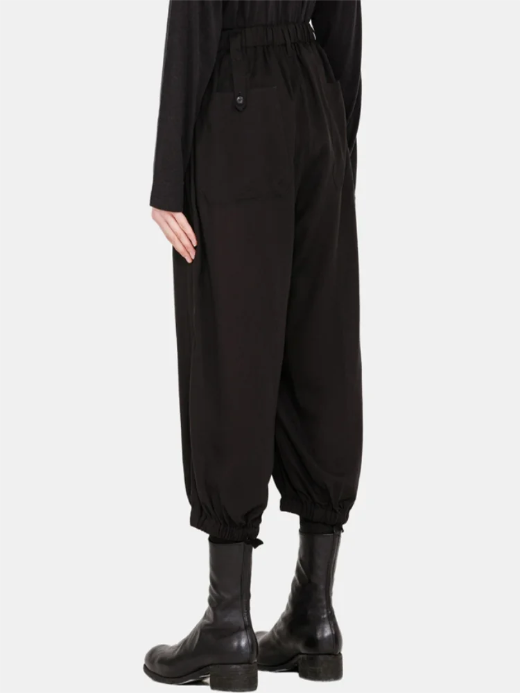 Men's Jogging Pants Casual Pants Bloomers Spring And Autumn New Black Elastic Waist Fashion Loose Cotton Jogging Pants