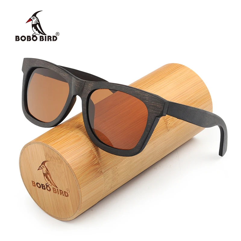 Очки солнцезащитные унисекс из эбенового дерева с поляризацией|Мужские очки| |