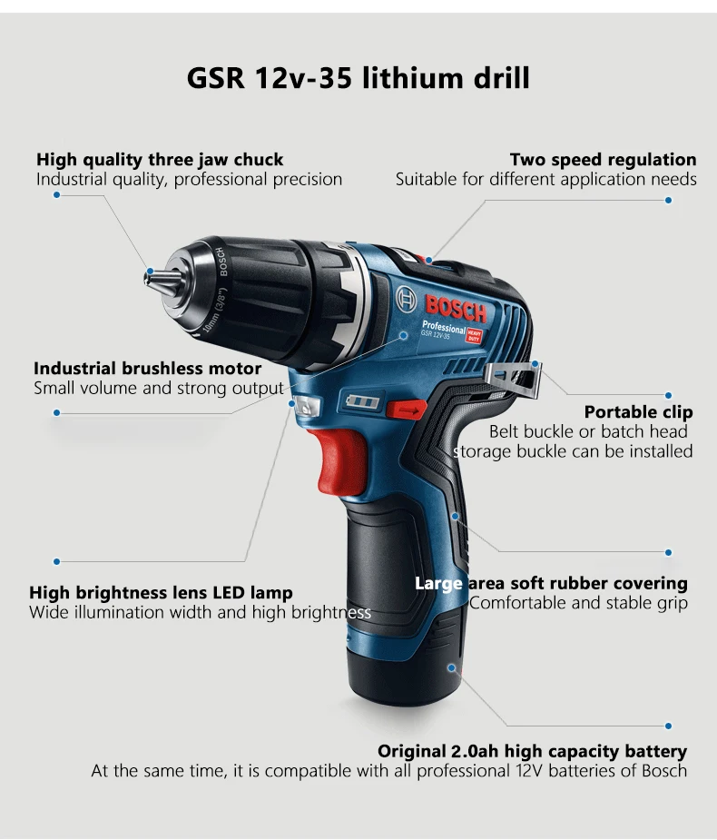 Bosch GSR 12V-35 Rechargeable Hand Drill Multi-function Household