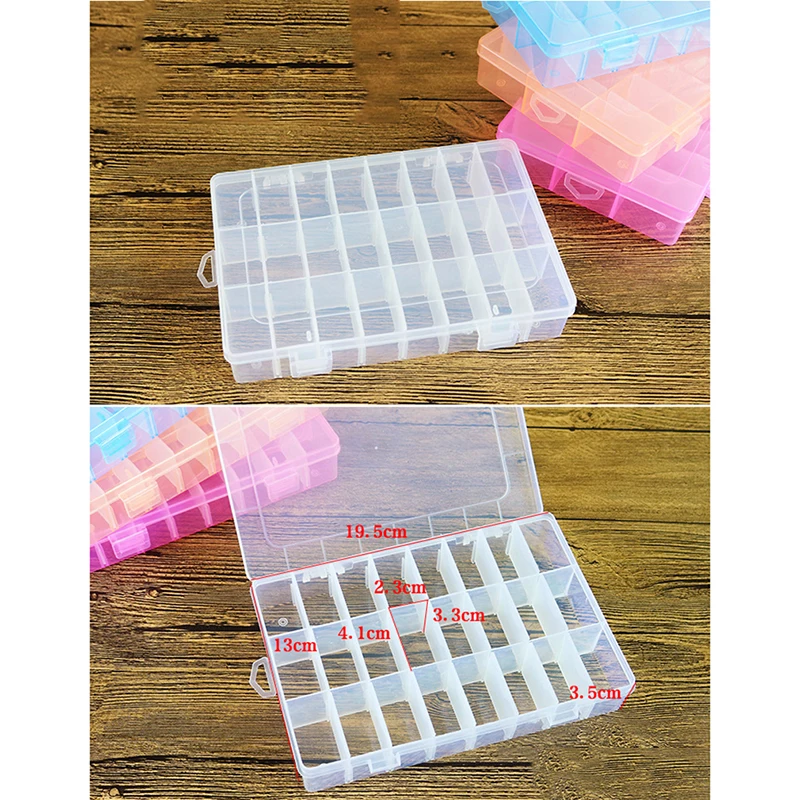 Description Picture 4 of item24 Grids Transparent Plastic Embroidery Floss Storage Box Floss Bobbins Organizer DIY Cross Stitch Sewing Tools Thread Bobbins