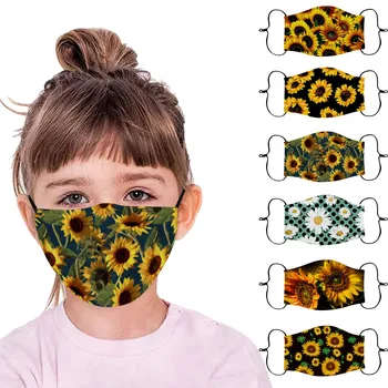 

Children Printed Outdoor Mouth Scarf Reusable Washable Adjustable Comfort Face Respirator Breathable Sports Protecting Earloops