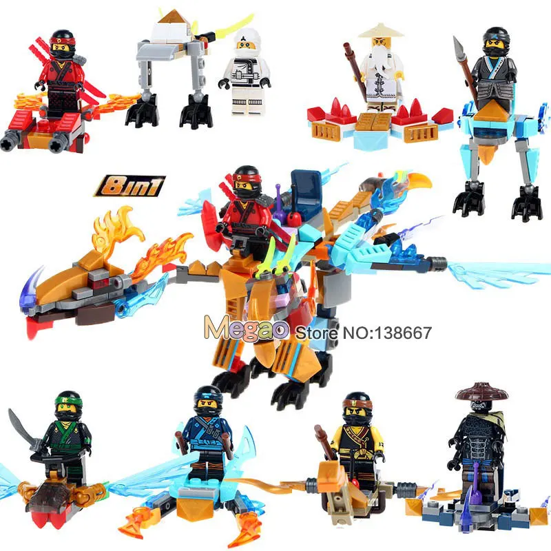 Цвет: желтый 10 лотов ниндзя действия кости солдат Frakjaw Garmadon оружие Скелет армии строительные блоки игрушки для детей - Цвет: Цвет: желтый