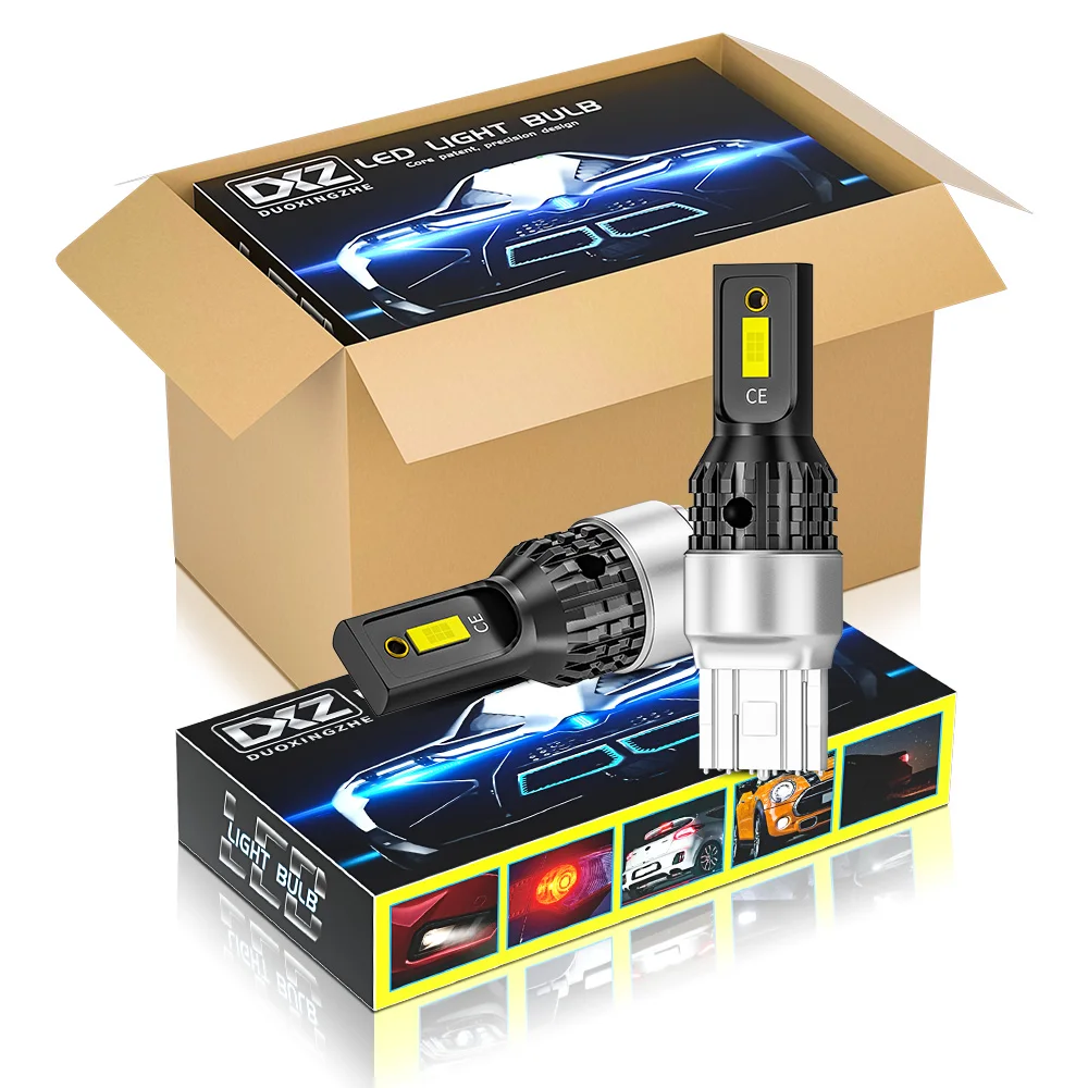 DXZ 10 шт. 1156 S25 BA15S P21W светодиодный 1157 T20 T25 LED Canbus 2 SMD 1200LM 7440 3156 3157 задний указатель