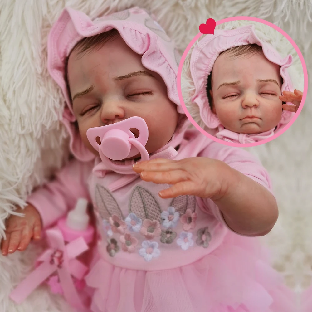45 см мягкий силиконовый Reborn Спящая кукла игрушка для девочки Реалистичная принцесса новорожденные дети с кровеносными сосками подарок на день рождения