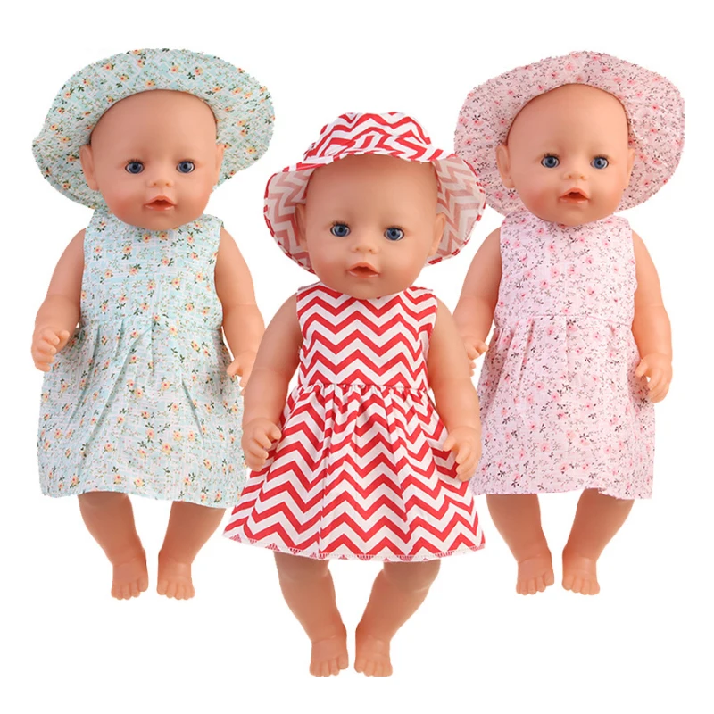 Born Baby Doll Clothes Hat Dress Sock Underwear 43 cm For 18 Inch 1/3 BJD Dolls Girl