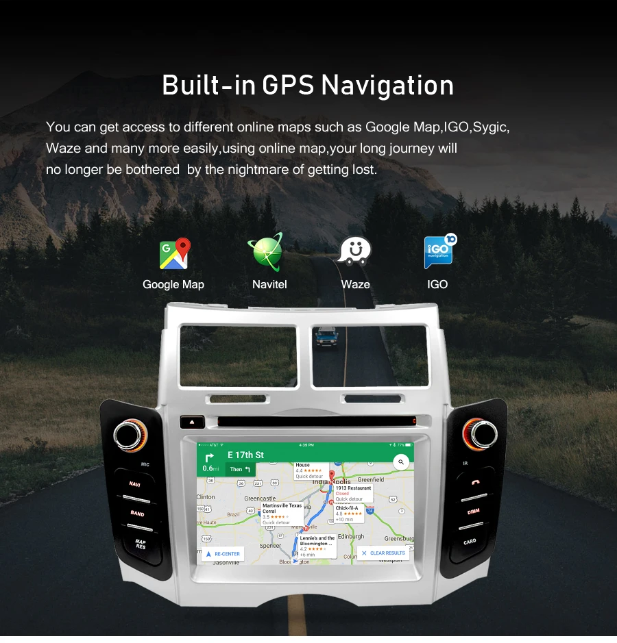 Excellent IPS Android 9.0 Car DVD player GPS Navigation Multimedia Stereo For Toyota Yaris 2005-2011 Auto Radio Audio Bluetooth Headunit 6