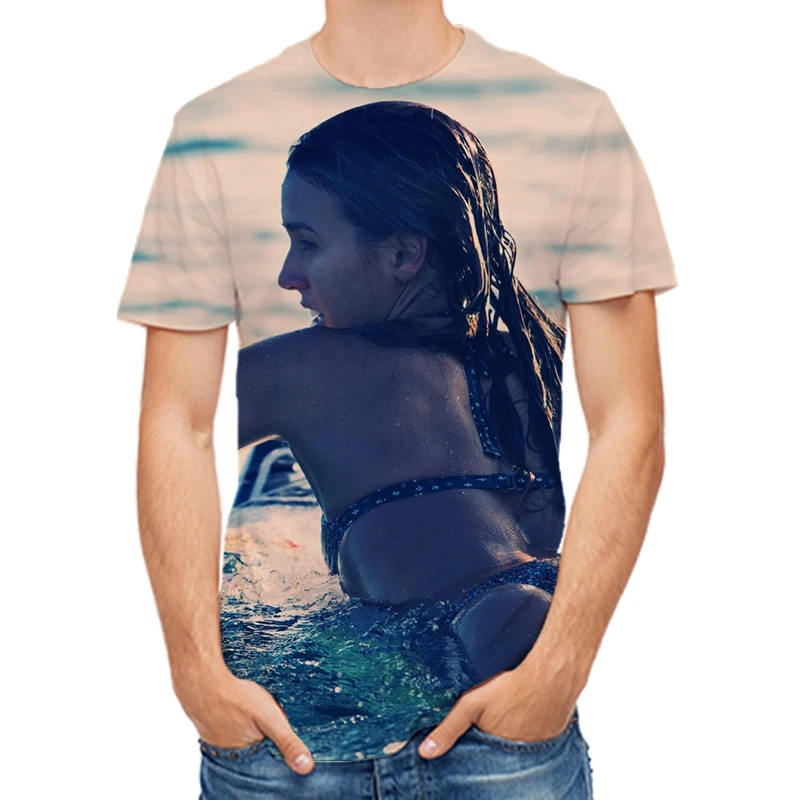 

Summer Short sleeve Tee Boy Tshirt Tops Plus size 6XL Trendy Beauty Girl 3D Three-dimensional T-Tees Men's T-Shirt