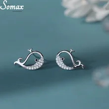 Boucles d'oreilles en argent Sterling 925, petite baleine, Simple, accessoire de bijouterie 