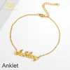 Personalized Name Anklet and Year Anklets Gold Color Customized Nameplate Bracelets For Couple Stainless Steel Jewelry ► Photo 2/6