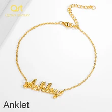 Персонализированное имя ножной браслет и год ножные браслеты золотого цвета индивидуальная именная табличка браслеты для пары ювелирные изделия из нержавеющей стали