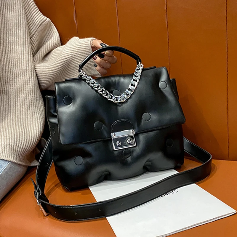 с доставкой 2021Winter Retro Women's Shoulder padded quilted Bag luxury designer handbag Shopper Bags Space Pad Cotton Female