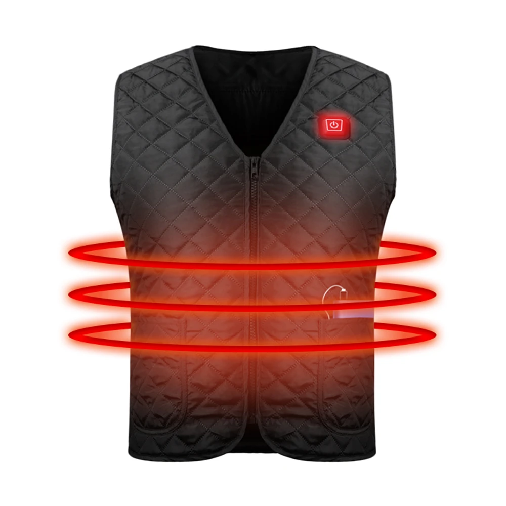 

2019 Outdoor Men Electric Heated Vest USB Heating Vest Winter Thermal Electric Clothe Camping Hiking Warm Hunting Waistcoat D25