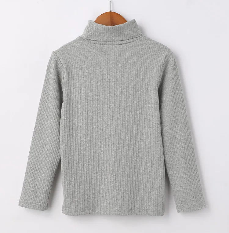 Fall Long Sleeve T-shirts for Kids Girls New Arrival Children Turtleneck Solid Color Tops Toddler Boys Clothes Pink Clothes