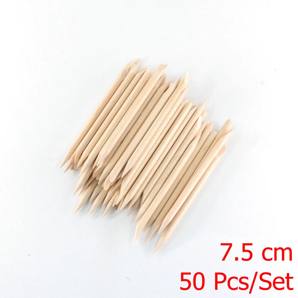 10/30/50 Pcs Orange Wood Sticks For Cuticle Pusher Nail Art Cuticle Remove Tool Double-end For Nails Manicure Pedicure Tools