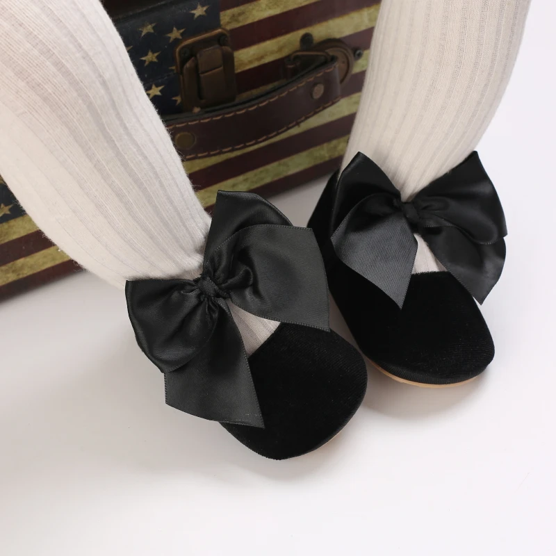 Infant Newborn Baby Girls Princess Non-Slip Floral Border Shoes Toddler Baby Soft PU Leather Prewalker Shoes Solid First Walkers