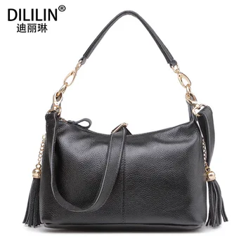 

WOMEN'S Leather Bags Casual WOMEN'S Bag Tassels Hand Shoulder Cross-body Bag