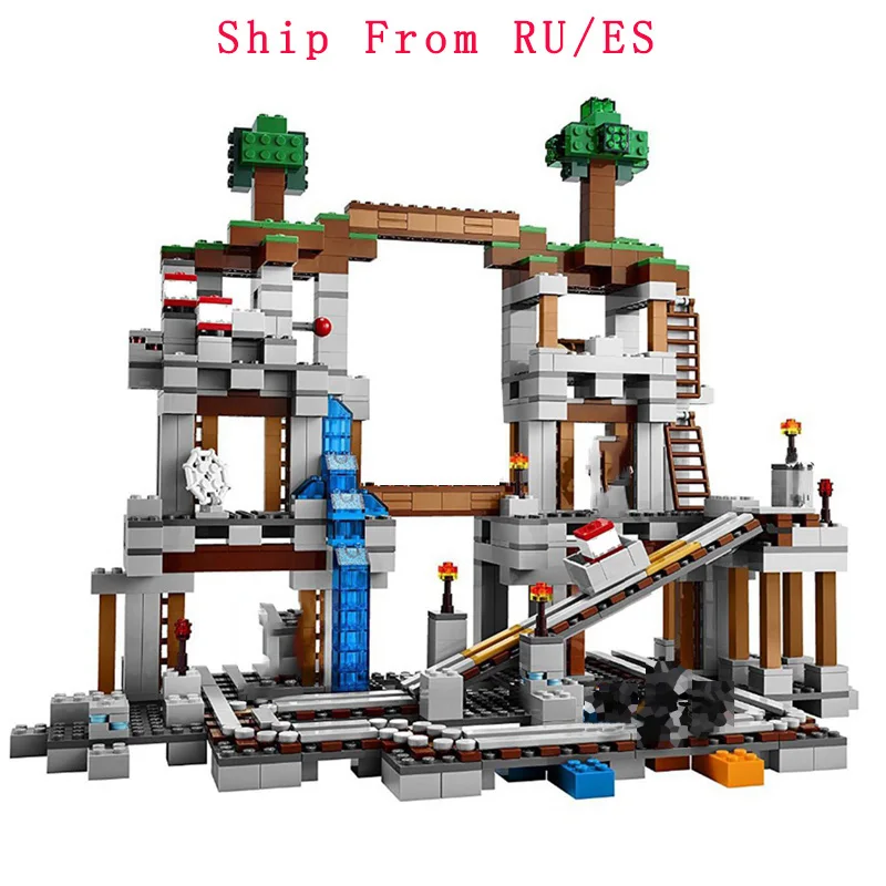 Legoing Minecrafteding The Mine Mountains Set 922PCS Building Blocks Compatible Legoings My World Figures Toys For Children Gift