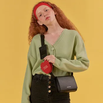 

Women Chest PU Leather Bag 2020 New Niche Fashion Brand Crossbody Small Square Bag Panelled Three-piece Love Flap Bag 6LJU