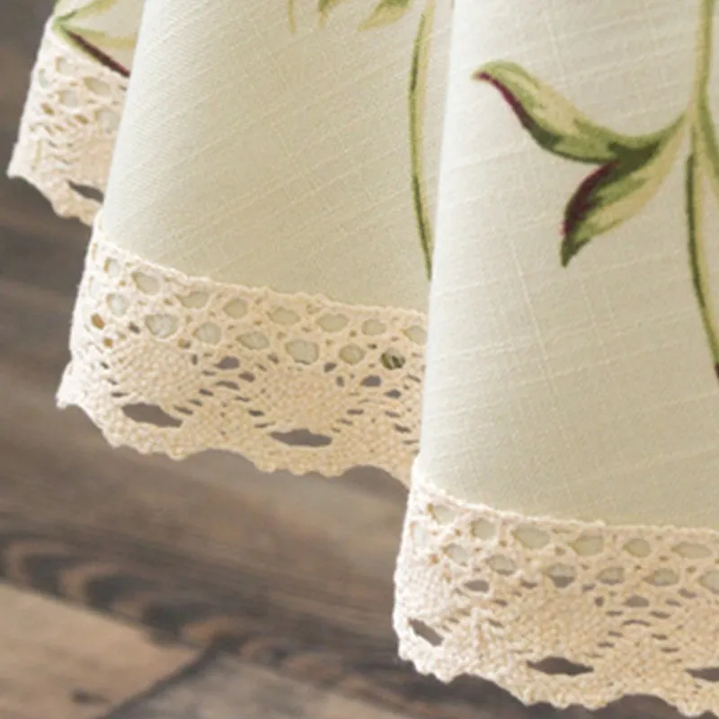 Oval Tea Table  American Fresh Small Broken Flower Tablecloth Cotton Linen New Year's Tablecloth  Coffee Table for Living Room