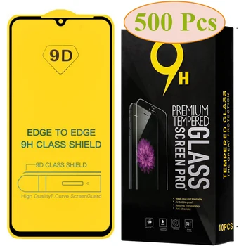 

500pcs 9D Tempered Glass For Xiaomi Mi 9 Lite 9T Pro SE 9X CC9 E X2 Mix 3 A3 PLAY Full Glue Screen Protector with Black Package