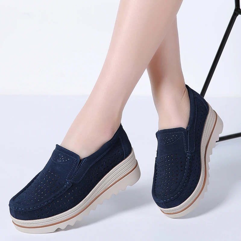 Mocasines de 2019, zapatos mujer de piel de ante, zapatillas sin cordones, de mujer, zapato femenino, zapatos de plataforma para mujer 3088 - AliExpress Calzado