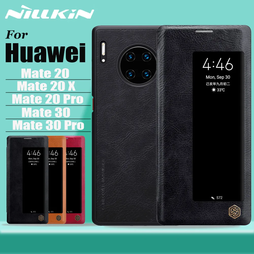 Для huawei mate 30 mate 20 Pro чехол Nillkin Роскошный чехол-книжка из искусственной кожи чехол Smart View задняя крышка для huawei mate 20X20 X