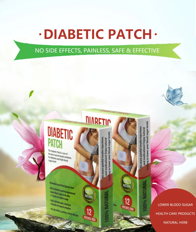 

12pcs/Box Diabetic Patch Natural Herbal Cure Lower Blood Glucose Treatment Sugar Balance Diabetes Chinese Medical Plaster