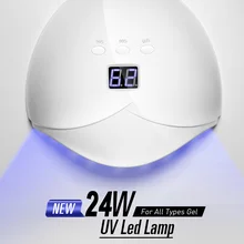 Modelones 24 Вт УФ светодиодная лампа для сушки ногтей для всех типов геля 12 светодиодов УФ-лампа для маникюрной машины 60 s/80 s/99 s таймер USB разъем