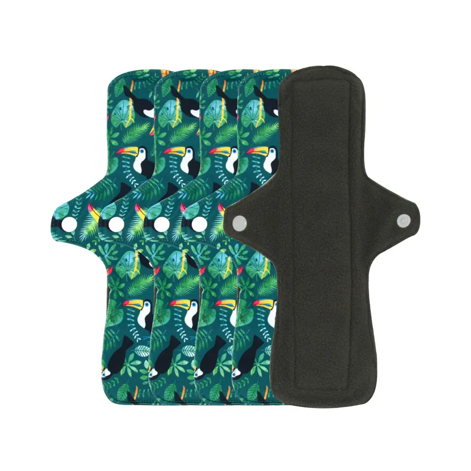 5pcs Reusable Cloth Menstrual Pads,Washable Sanitary Panty Liners With Polar Fleece Layer,Size27cm For Day Time Using