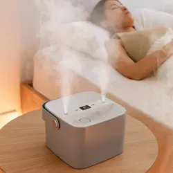 Humidificador de aire doméstico de gran capacidad, difusor de Aroma de aceite esencial ultrasónico con doble cabezal de pulverización, 2,5l, con mango