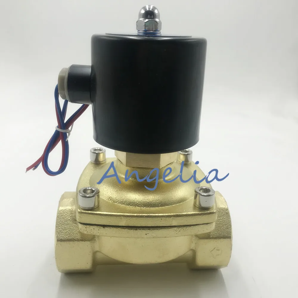 

G1-1/4 "N/O AC220V/110В/24В латунь Электрический Соленоидный клапан вода газ воздух нормально открытый тип