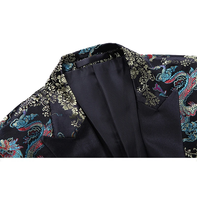 Shenrun для мужчин осень зима блейзер Мода Дракон узор Высокое качество Slim Fit Куртка Жених певец и ведущий сценический костюм для вечеринки