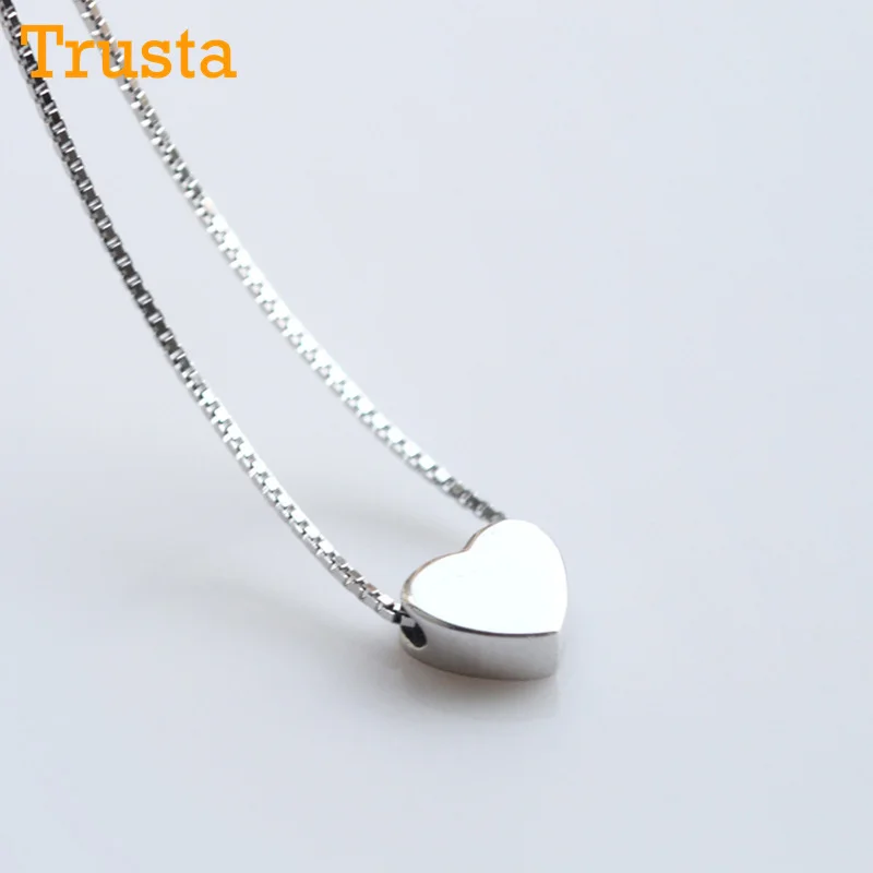 Trustdavis стерлингового серебра 925 милый кулон-сердце короткое 40 см ожерелье для женщин ювелирные изделия из стерлингового серебра ожерелье подарок DS441