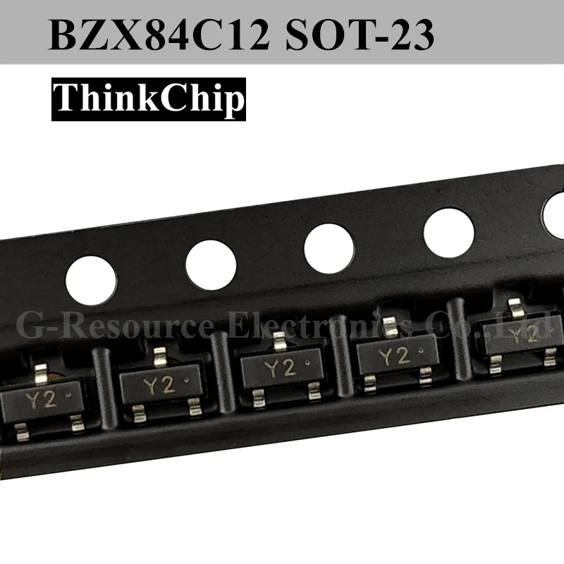 

(100 шт.) BZX84C12 СОТ-23 BZX84 12V S0T23 SMD Напряжение стабилизированный диода (маркировка Y2)