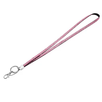 

1 Pc Lanyard Crystal Rhinestone Mobile Phone Neck Strap Key Holder Rhinestone Lanyard Badge Reel