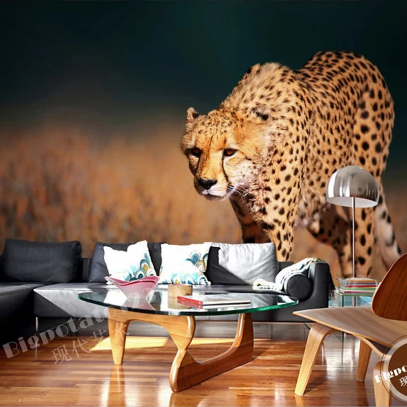 

Dropship Custom 3D Stereoscopic Wall Murals Lion Tiger Elephant Modern Art Animal Wallpaper Kids Room Horse Mural Room Decor