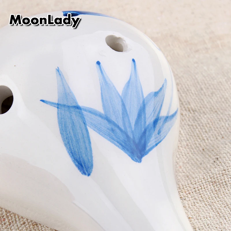  2 Colors Ocarina 6 Hole Painting Small Ocarina Alto C Tone Beginner Ocarina Tourist Souvenir Teachi - 4000402184437