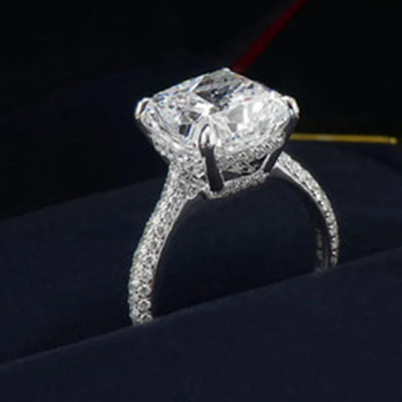 Роскошные женские кольца Moissanite с кристаллами циркония для женщин имитационный поделочный Камень свадебное Помолвочное Драгоценное кольцо дропшиппинг подарки