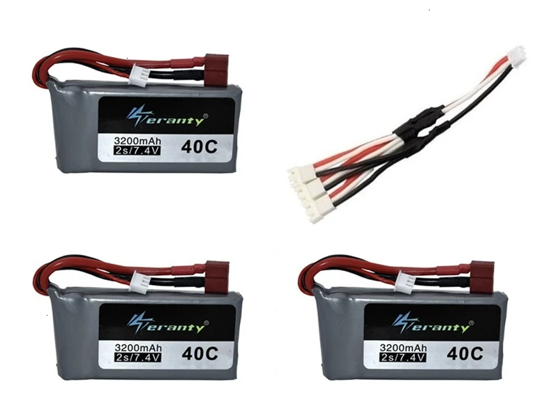 7,4 v 3200mah Lipo аккумулятор для Wltoys 12428 12423 RC четырехколесный RC автомобиль 1500mAH 7,4 v батарея Feiyue 03 Q39 RC часть зарядное устройство - Цвет: Светло-серый