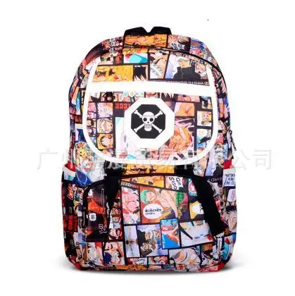 onepiece Аниме Наруто печать мультфильм Рюкзак Школьная Сумка студенческий рюкзак сумки на плечо большая сумка-сетчел для книг Кошелек Коллекция Подарки для мальчиков - Цвет: onepiece