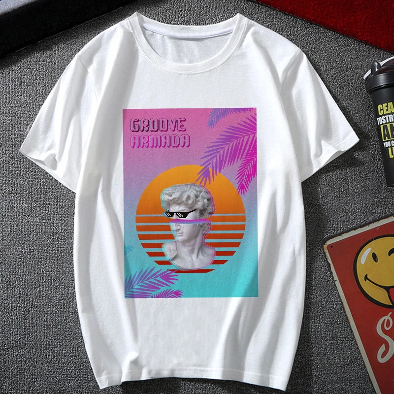 4340 Новинка, розовая Женская одежда, эстетика vaporwave Art, Harajuku, винтажная мода, уличная одежда, спортивный костюм, индивидуальная женская футболка - Цвет: 4340