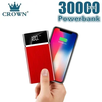電源銀行30000 2600mahのポータブル電源銀行充電器ledデジタルディスプレイ外部xiaomi iphone7 8 x xs