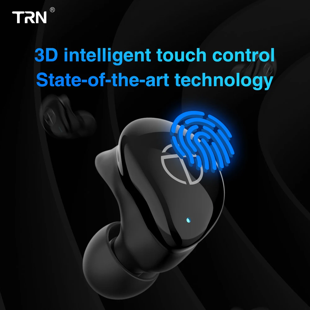 TRN T200 TWS Dual HiFi Hybrid Drivers Bluetooth 5.0 Aptx In-Ear Earphones with CVC 8.0, Smart Touch, Auto-pair