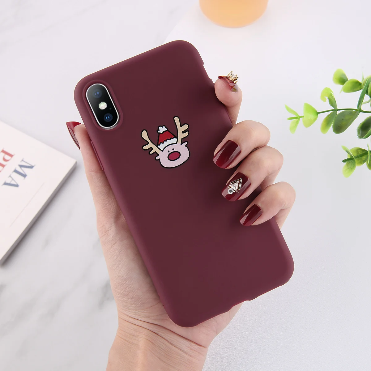 7863 Moskado чехол для телефона с рождественским рисунком для iPhone 11 Pro X XR XS Max 7 8 6 6s Plus 5 SE милый олень Животные Мягкий ТПУ силиконовый чехол - Цвет: 7863