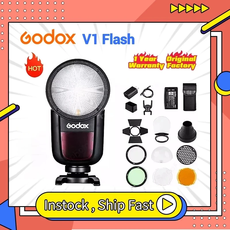 Вспышка Godox V1 V1S/V1N/V1C TTL Li-Ion для фотостудии | Электроника