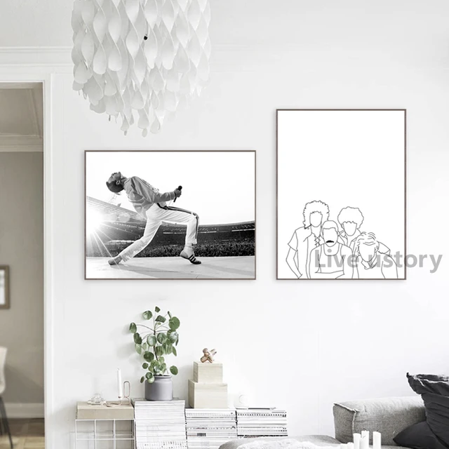 Poster Freddie Mercury Handmade - Graffiti Moderno 23x32.5 Cm, Regalo Per Music Lovers