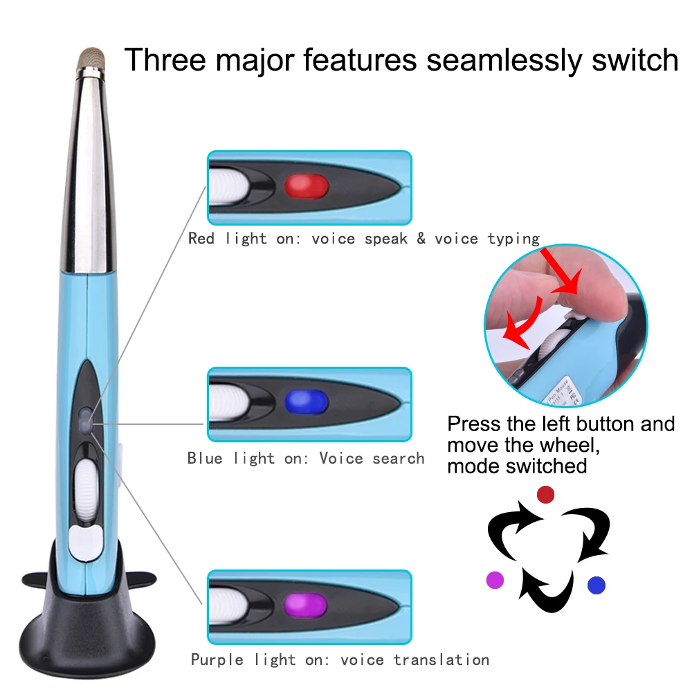 Moveski PR-06S 4-кнопочный Беспроводной смарт-26 Язык голосовой переводчик ввода ручка Мышь для ПК с системой андроида и совместим с Mac OS